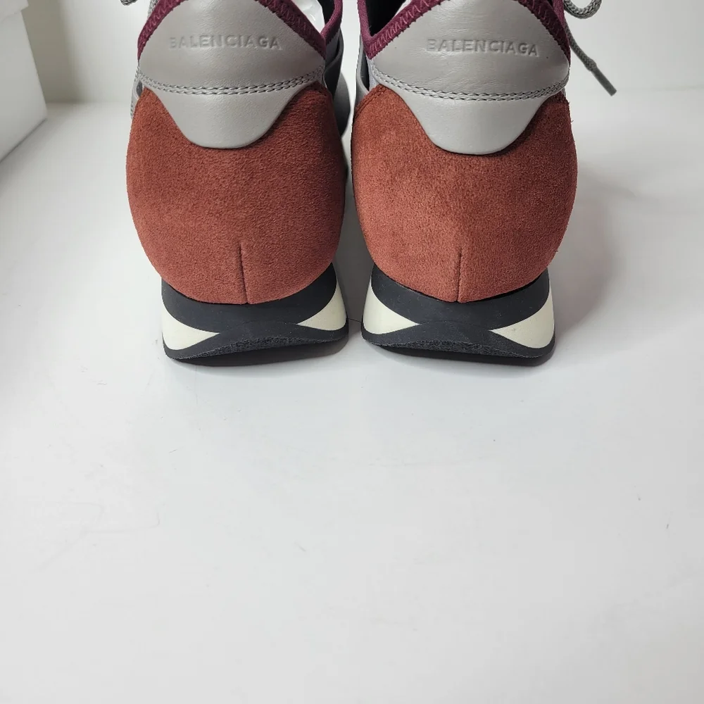 Balenciaga Grey/Burgundy Tess S Gomma Sneaker NIB size 8 / 38 - Picture 7 of 7